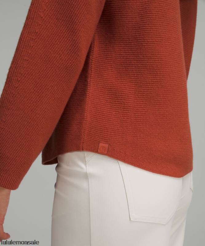 Lululemon Damen DELULU492 | Kastenförmiger Pullover Aus Einer Baumwollmischung Red Rock